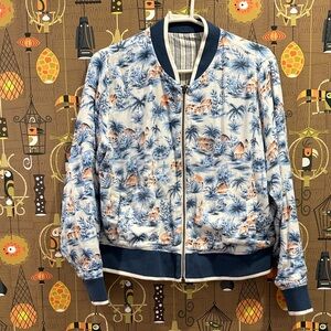 Faherty Tropical Print Bomber Jacket